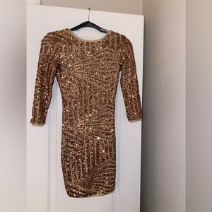 Gold sparkly mini dress size S